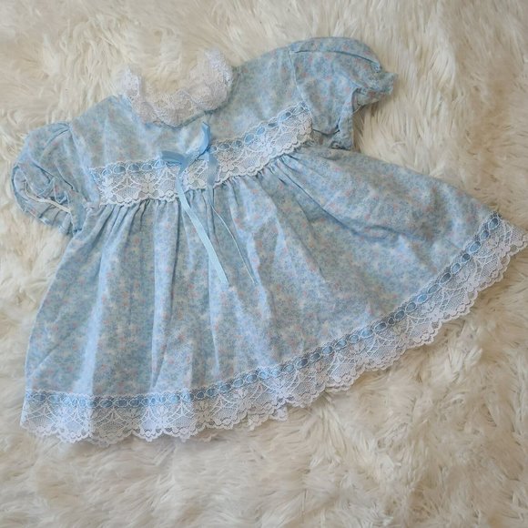 Vintage Infant Blouse Size 6-9 Months EUC Floral Design Lace Ribbon Detail USA - Picture 1 of 6